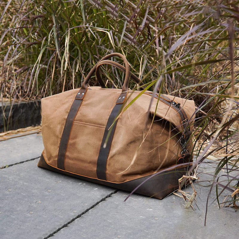 Durable Waxed Canvas Duffel Bag - Designed to withstand your journeys in style.