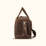 Effortless journeys with a leather travel duffel.