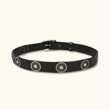 The Brass Sunflower - Black Sunflower Belt - Stylish Western Belt with Sunflower-Inspired Design and Genuine Leather