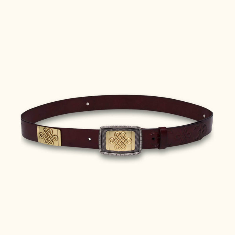 The Old Fashioned - Red Leather Belt - Stylish Belt with Rich Red Leather and Classic Design