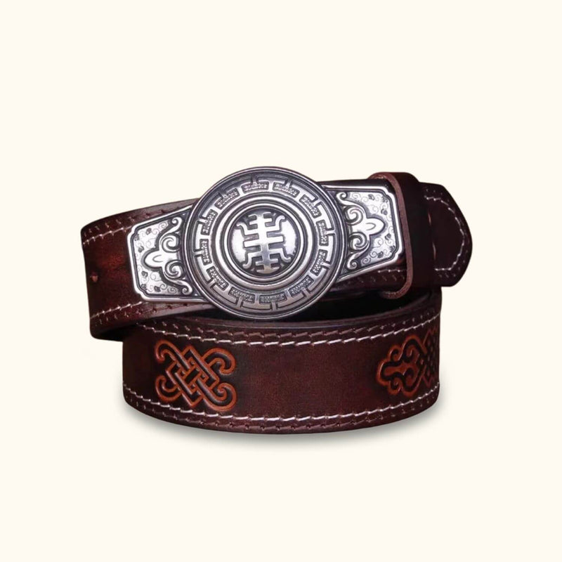 The Rodeo - Coffee Cowboy or Cowgirl Belt - Classic Western Belt with Authentic Rodeo-inspired Design and Coffee Brown Color