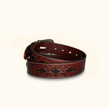 The Sacred Serpent - Leather Belt with Intricate Serpent Design - Stylish Western Belt