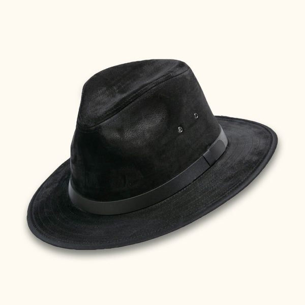 The Stallion - Black Leather Safari Hat - Classic Outdoor Safari Hat for Men