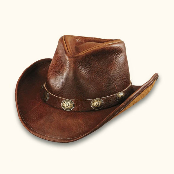 The Walker - Brown Leather Western Hat - Classic Cowboy Hat for the Walker Cowboy