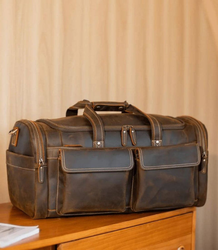 leather travel duffle bag online