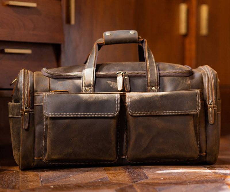 buy leather travel duffle bag online