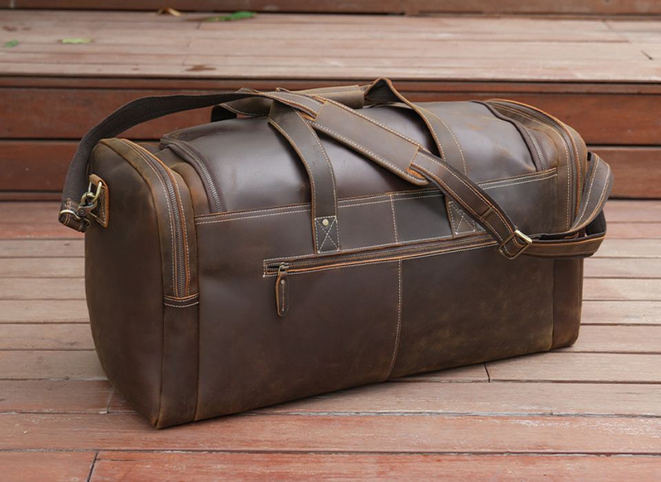 best leather travel duffle bag online