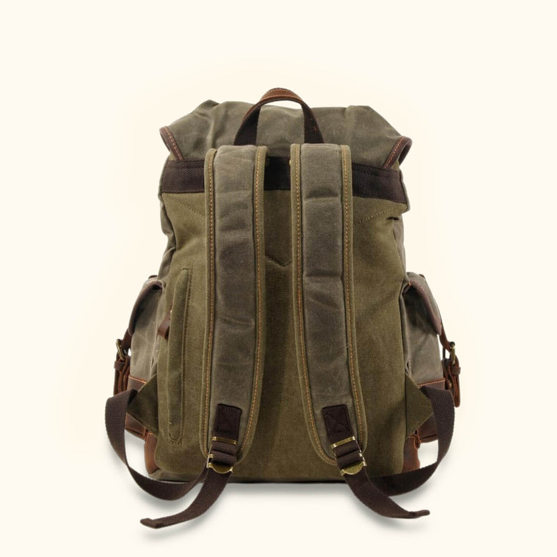 Waxed Canvas Backpack - Experience the perfect blend of durability and style with this versatile waxed canvas backpack, designed to accompany you on all your adventures.