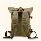 Army Green Biker Backpack - Conquer the road with authority and style, this rugged and functional backpack is the perfect gear for motorcycle enthusiasts.