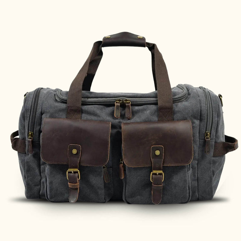 Canvas Leather Gym Bag: A sophisticated gym bag crafted from a blend of canvas and leather, offering both style and durability for your workout needs.