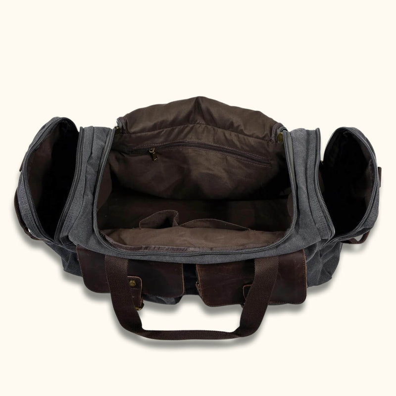 Canvas Travel Duffle Bag: A rugged and roomy duffle bag crafted from durable canvas material, perfect for travel adventures, offering ample storage for your essentials.