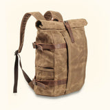 Khaki Motorcycle Canvas Backpack - Embrace your adventurous spirit with this durable and stylish backpack, designed to be the perfect companion for motorcycle journeys.