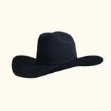 Front view of the Midnight Ridge Cowboy Hat in black, showcasing its Cattleman crown and traditional brim design.