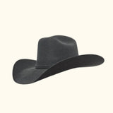 Front view of the Midnight Ridge Cowboy Hat in gun metal, displaying its luxurious cashmere and wool blend material.