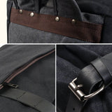 Motorcycle Canvas Leather Backpack - Embrace the best of both worlds with this rugged yet sophisticated backpack, ideal for motorcycle enthusiasts seeking style and durability on their journeys.