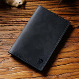 Front view of The Rancher's Legacy Black Cardholder showcasing its smooth leather finish and minimalistic design.