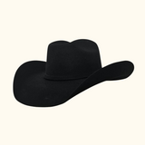 Western Nomad Felt Cowboy Hat in black, showcasing its Brick rodeo style crown and traditional brim.