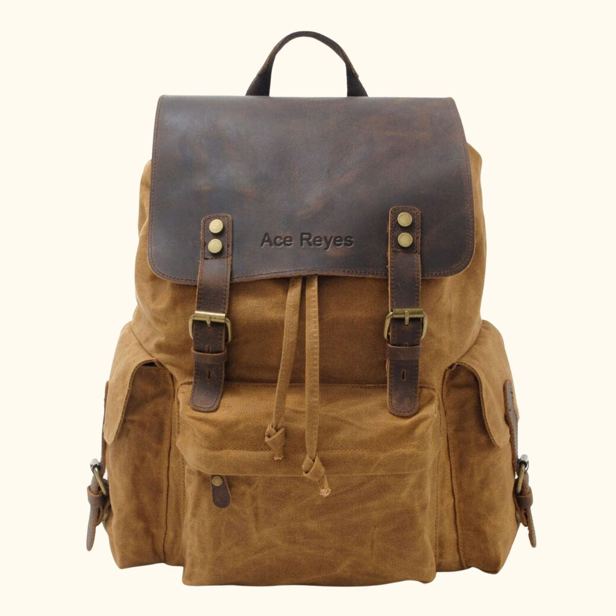 all american backpack leather canvas Vintage Blue & Waxed Canvas Leather Backpack Canvas Backpacks | Western Leather