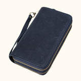 Blue Genuine Leather Phone Wallet