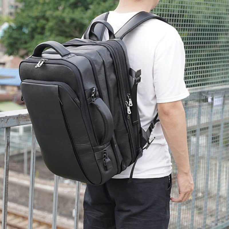 Leather backpack online