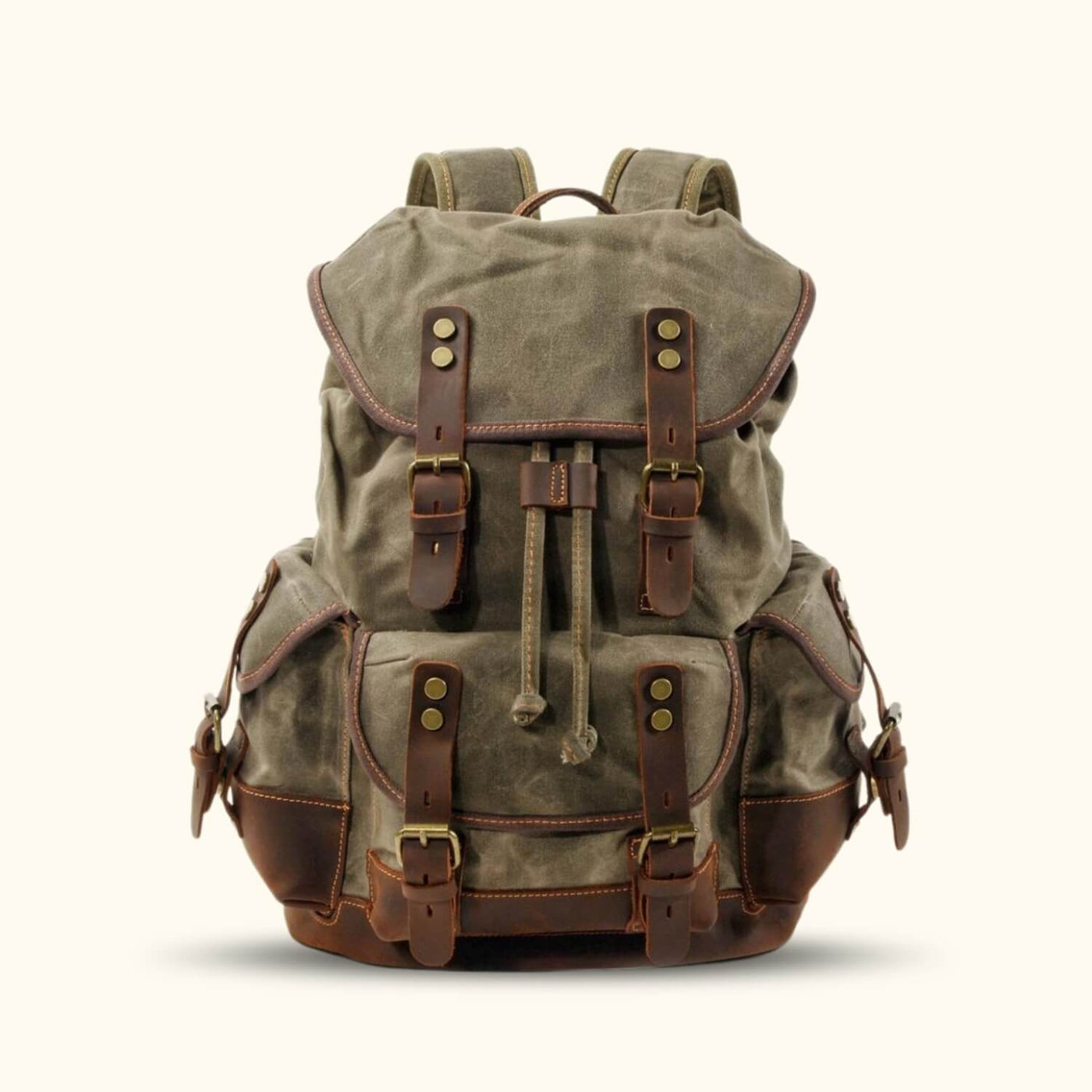 canvas brass leather backpack vintage The Heritage