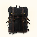 Black Canvas Hiking Backpack - A sleek and durable backpack, perfect for hiking and outdoor excursions with style and functionality.