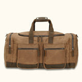 Brown Waxed Canvas Leather Duffel Bag - A blend of durability and elegance for your travels.