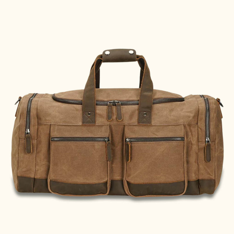 The Weekender - Waxed Canvas Leather Duffel – Western Leather Goods