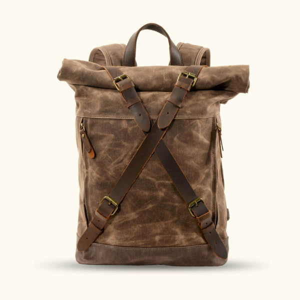 canvas backpack leather straps The Mountaineer | Waxed Canvas Rucksack