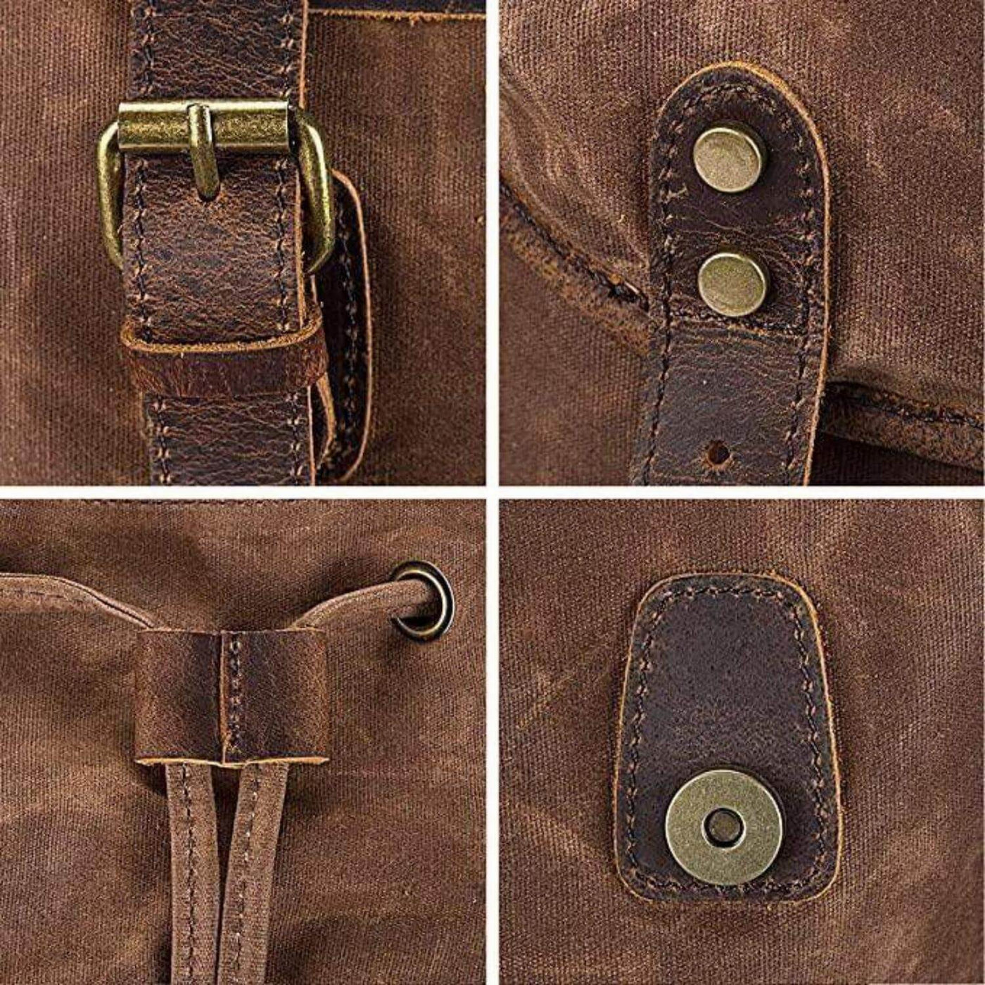 Waxed Canvas Leather Backpack
