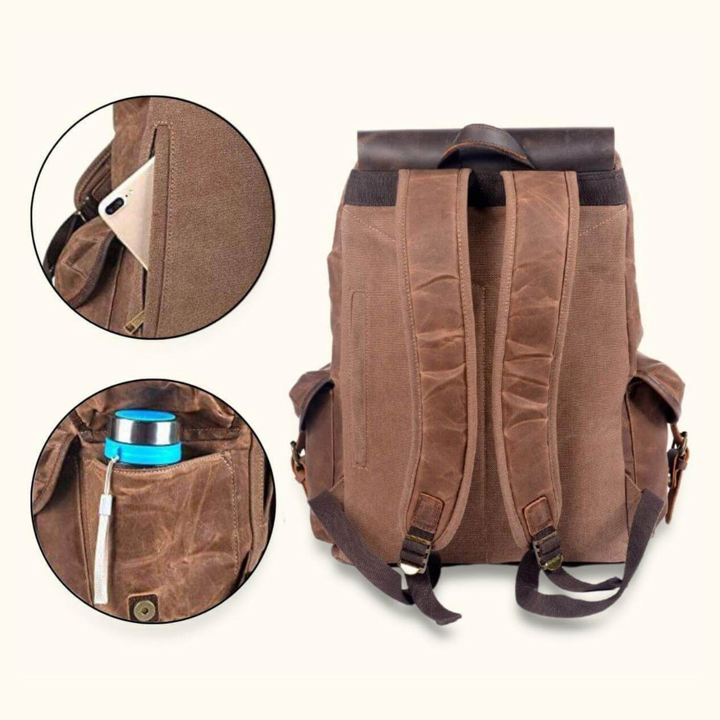 Waxed Canvas Leather Backpack Waxed Canvas Leather Backpack