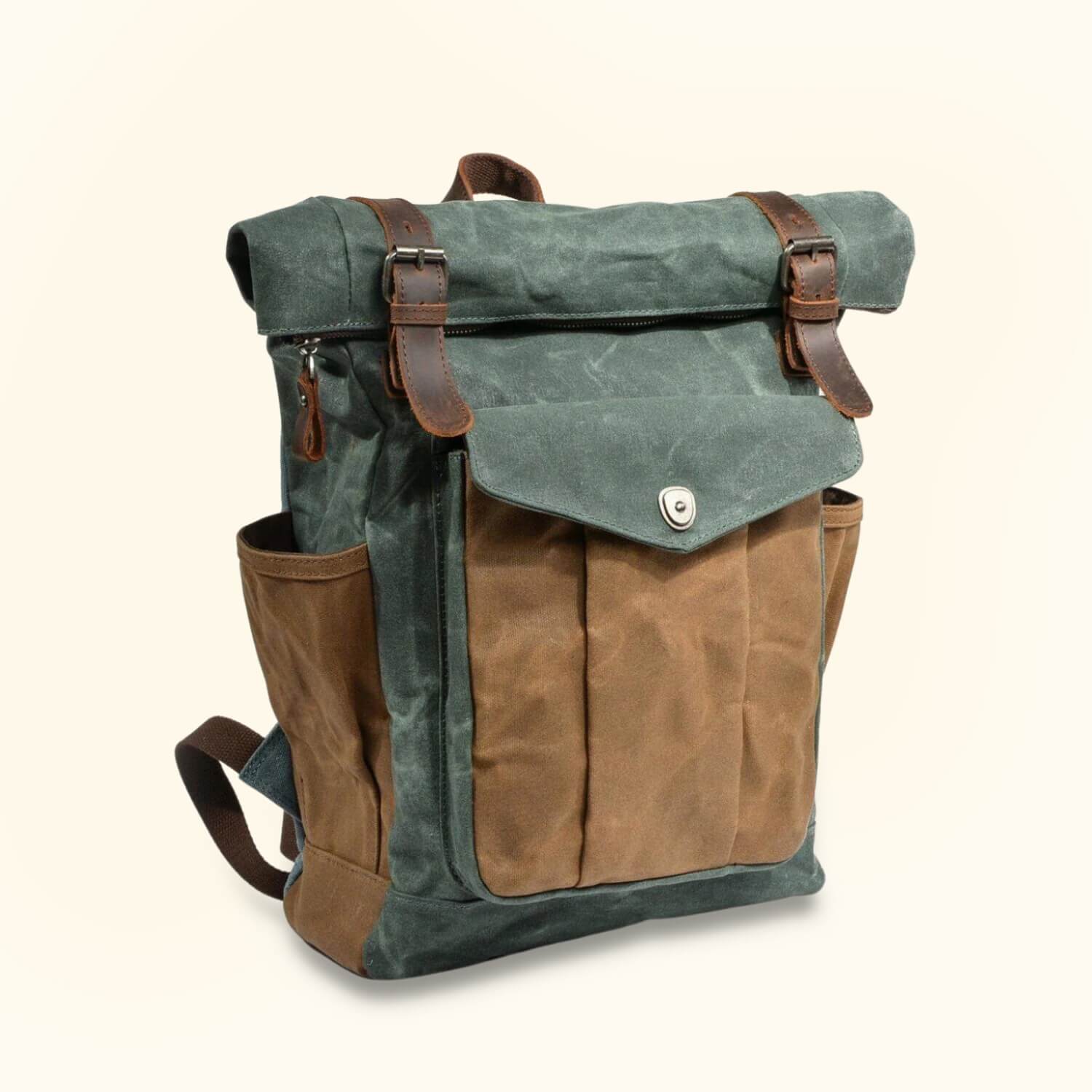 The Trail Master Waxed Canvas Roll Top Backpack Durable & Stylish