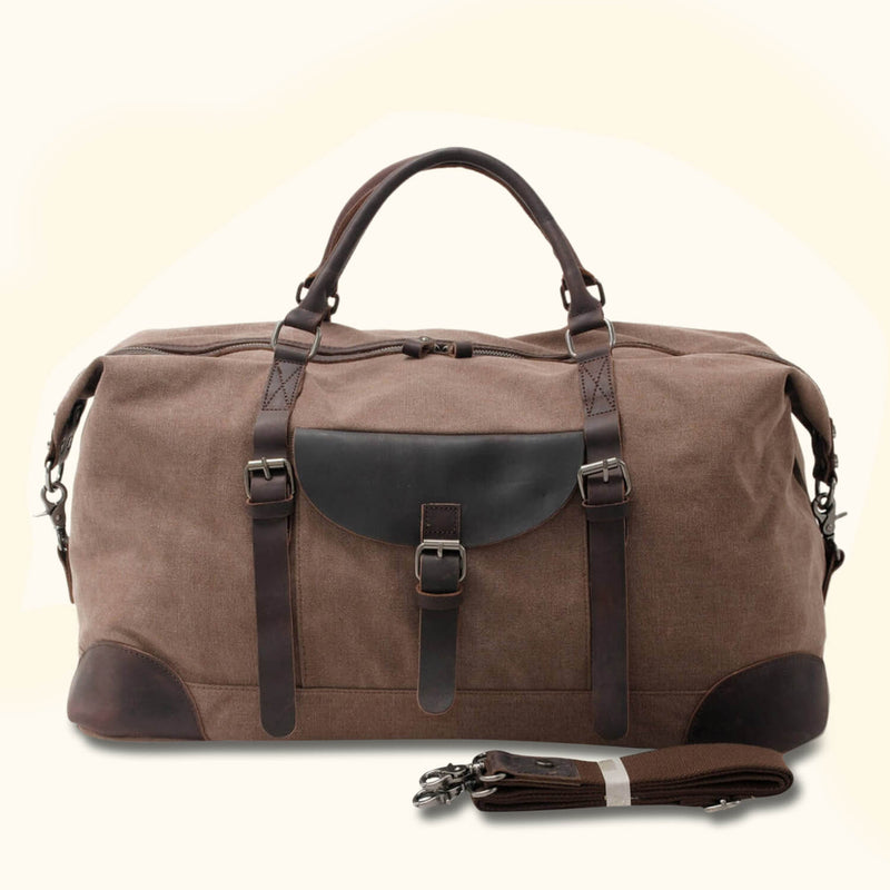 Coffee Brown Canvas Weekender Bag – Travel in Rustic Elegance and Comfort