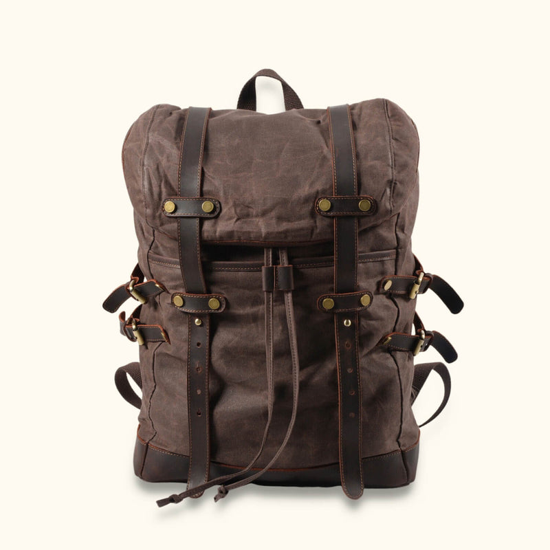 Coffee Canvas Hiking Backpack - A sturdy and stylish companion, perfect for hiking and outdoor adventures, with a touch of coffee-inspired charm.