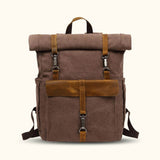 Coffee Soft Canvas Backpack - Brew up your style with this sophisticated coffee-colored canvas backpack, designed for comfort and convenience in your daily adventures.
