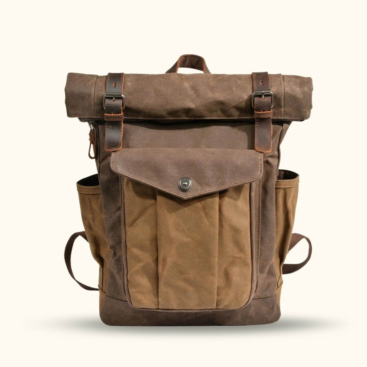 canvas backpack w leather trim The Trail Master | Waxed Roll Top handbag_type:backpack 2 interior mini compartments cheapest daiwa reels japan Pound test:250 lb.