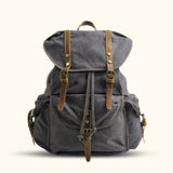Gray Canvas School Backpack - Sleek, versatile, and ideal for school and everyday use, blending fashion and functionality.