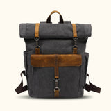 Gray Soft Canvas Backpack - Embrace simplicity and comfort with this elegant and lightweight gray canvas backpack, perfect for your daily needs and casual outings.