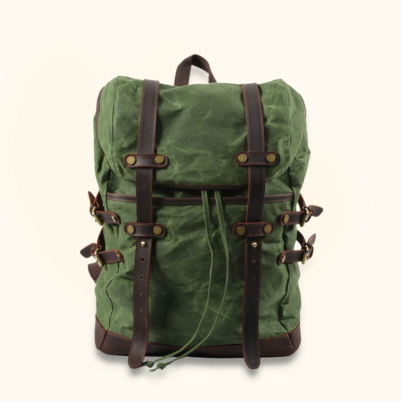The Roamer: Vintage Canvas Hiking Backpack Gray