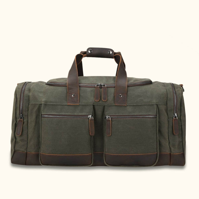 The Weekender - Waxed Canvas Leather Duffel – Western Leather