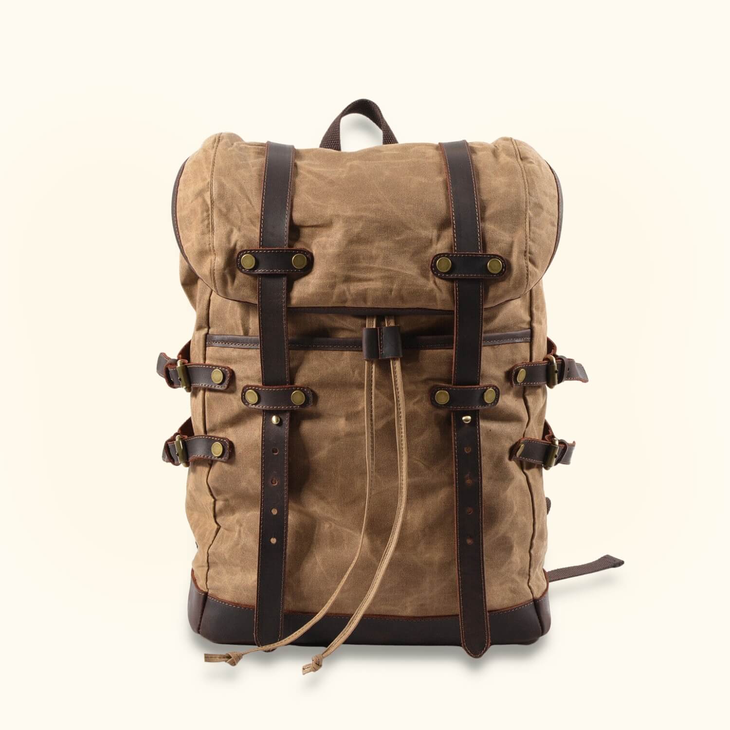 The Roamer Vintage Canvas Hiking Backpack Western Leather Goods