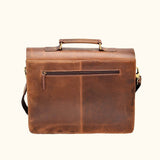 The Open Planes - Buffalo Brown Leather Vintage Briefcase