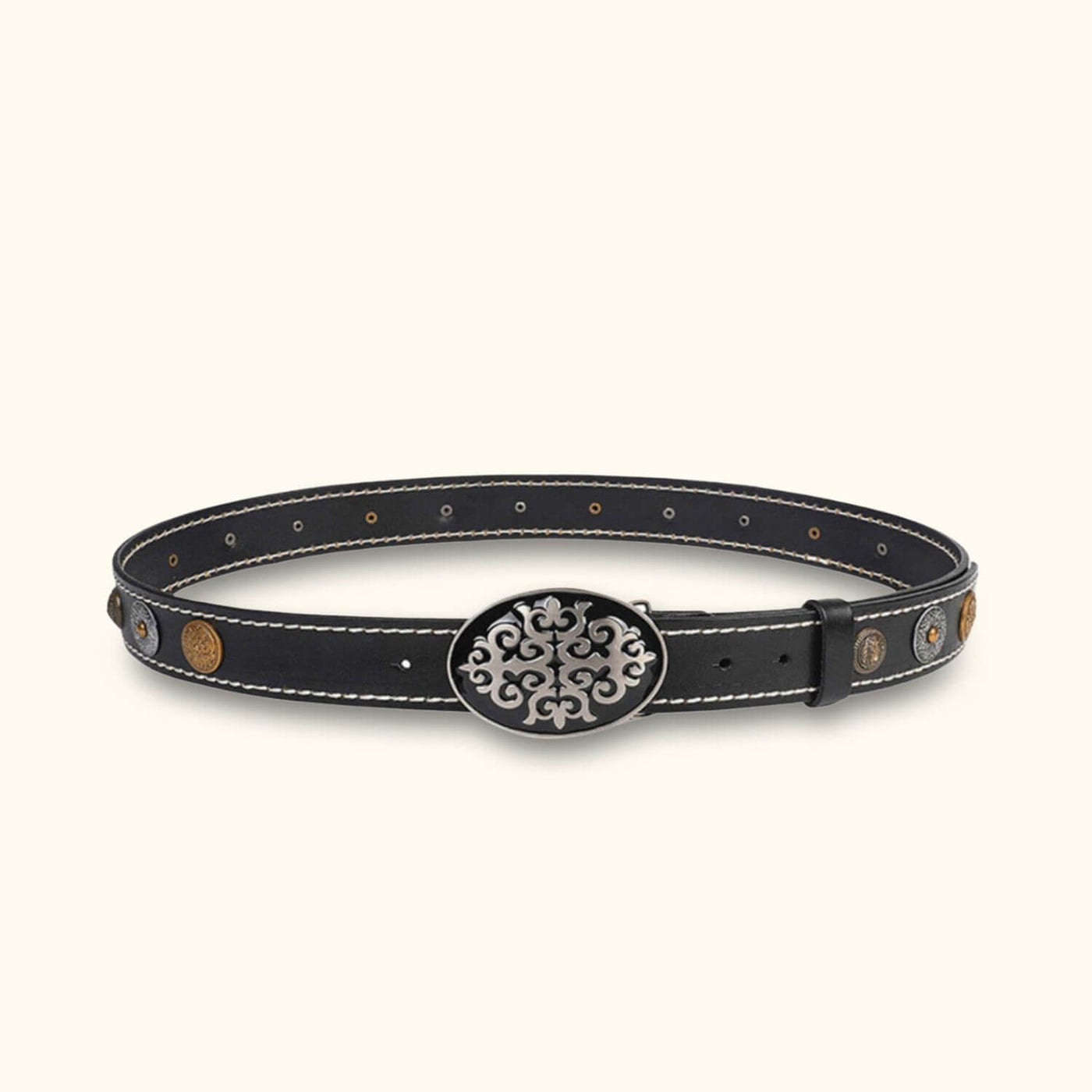 4159 Women Men Classic-rivet-cowboy-belt - Western Cowgirl-leather-belt Amazon.com: LALATCH Cowboy Belt Western Belts for Men Women  main image 3