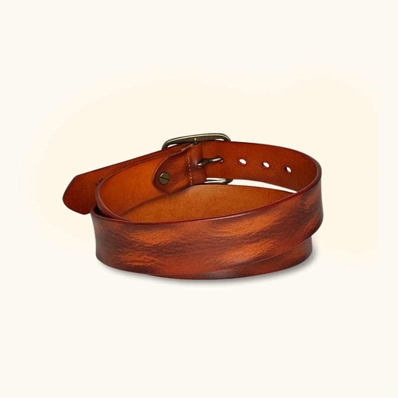 The Charred Cigar - Brown Leather Western Belt for Men - Classic Men's Leather Belt - Back