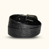 The Cicada - Engraved Leather Cowboy Belt for Men - Classic Cowboy Style with Intricate Engravings
