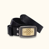 The Old Fashioned - Black Retro Leather Belt for Men - Stylish Belt with a Vintage-Inspired Design and Ideal Knot Buckle