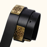 The Old Fashioned - Black Retro Leather Belt for Men - Stylish Belt with a Vintage Look
