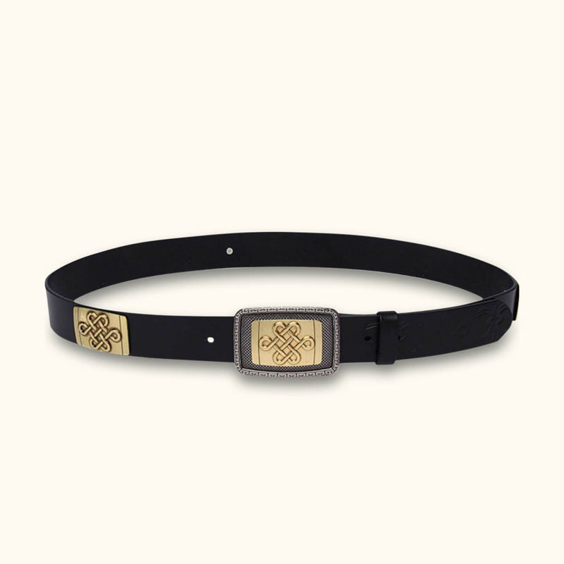 The Old Fashioned - Black Retro Western Belt for Men - Stylish Belt with a Vintage Western-Inspired Design and Ideal Knot Buckle