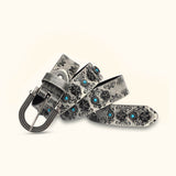 The Rancher's Pride - Gray Turquoise Inlay Belt - Classic Gray Western Belt with Turquoise Inlay Detail