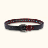 The Rancher's Pride - Turquoise Inlay Belt - Classic Western Belt with Stars and Turquoise Accents